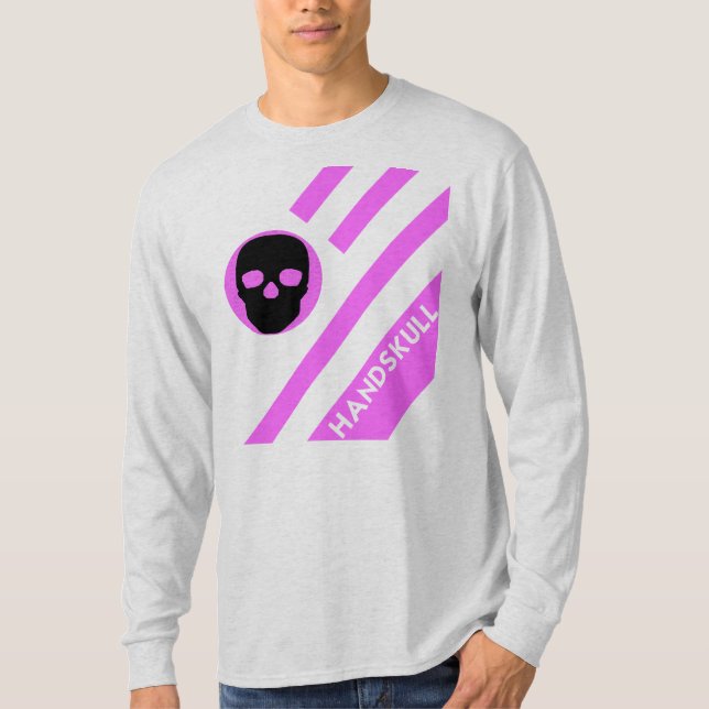 HANDSKULL LIV Hot Pink Bars T-shirt long manches (Devant)