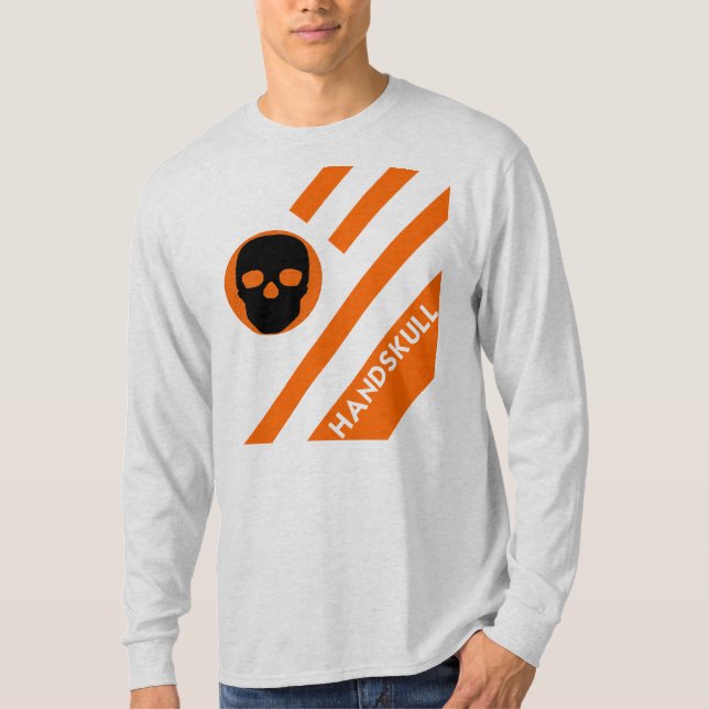 HANDSKULL LIV Orange Bars T-shirt long manches F2 (Devant)