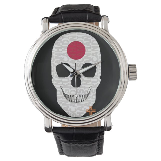 HANDSKULL montre japonaise en cuir moyen B2 (devant)