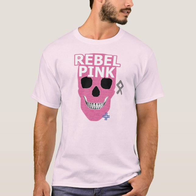 HANDSKULL Rebel T-shirt rose basique B2 (Devant)