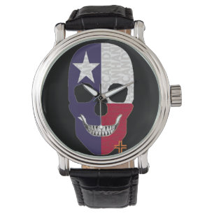 HANDSKULL Texas montre homme cuir B2