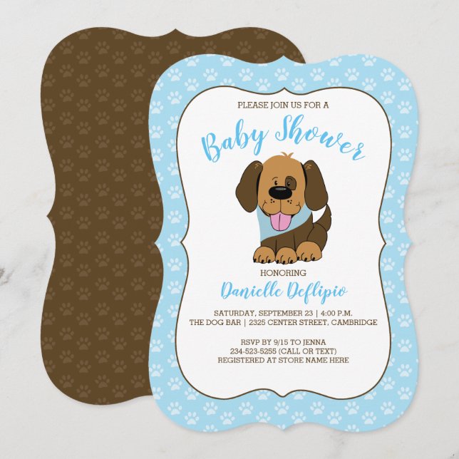 Handsome Chien Chien Chien Baby shower Invitation (Devant / Derrière)