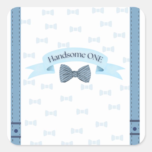 Handsome One First Birthday Stickers (Devant)