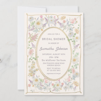 Handwritten Floral Bridal Shower Invitation