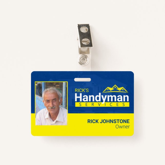 Handyman Business Metal Clip Badge - Home Business (Devant avec clip)