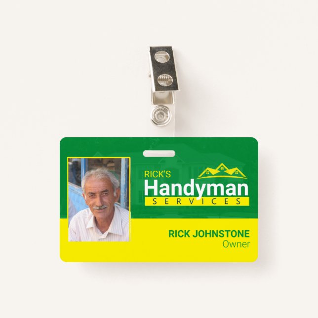 Handyman Business Metal Clip Badge - Home Business (Devant avec clip)
