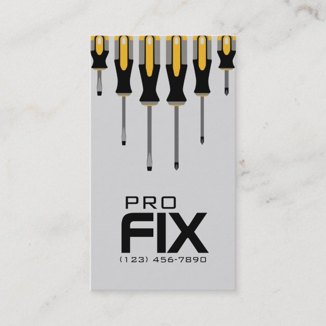 Handyman, Carte de visite de maintenance (Devant)