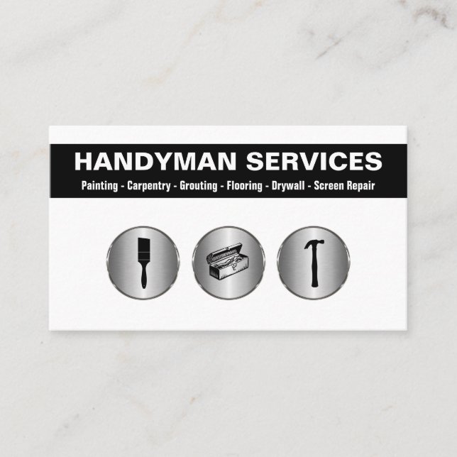 Handyman moderne Cartes de visite simples (Devant)