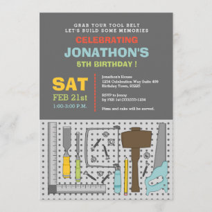 Handyman Outils Anniversaire Fête Invitation