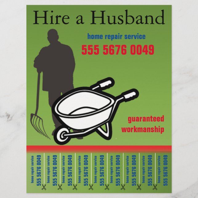 Handyman Service Landscaper Small Business Flyer (Devant)