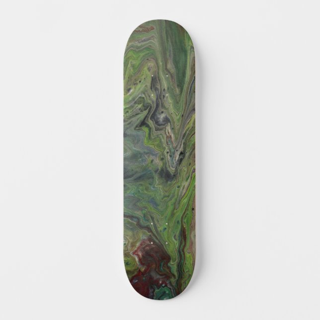 Hanging Deep Green Skateboard Deck Abstrait (Recto)