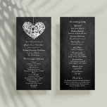 Hanging Heart Tree Chalkboard Programme de mariage<br><div class="desc">Ces modèles de programme de mariage ont un arbre suspendu romantique, et bientôt être mari et femme, qui est sculpté dans la forme d'un coeur. L'arrière - plan de l'effet de tableau de bord rend ces programmes parfaits pour tout couple qui planifie un mariage moderne chic. Ces programmes peuvent être...</div>