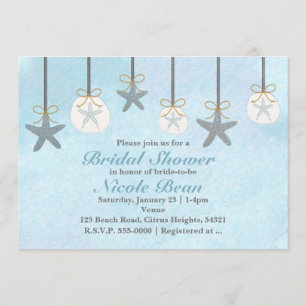 Hanging Starfish & Sand Dollars Invitations de pla