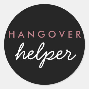 Hangover Helper Wedding Favoriser Sticker Rose Gol