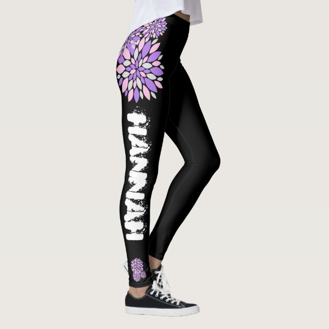 Hannah Ajouter Votre Nom Flower Petals Leggings (Droite)