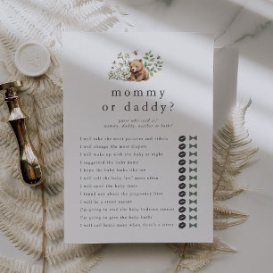 HANNAH Devine Qui Maman Papa Baby shower Carte de 