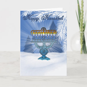 hannukah carte paysage hivernal
