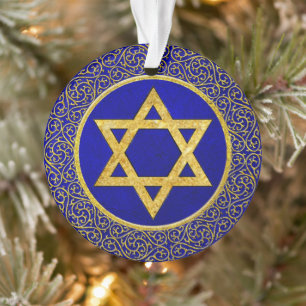 Hanouka Hanukkah חֲנֻכָּה Bleu et Or