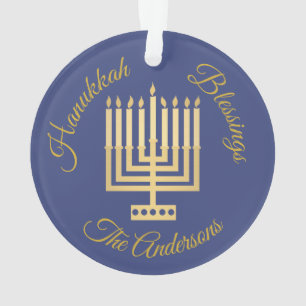 Hanoukka Bénédictions Gold Menorah Personnalisé