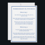 Hanoukka Blessings Hebrew Anglais Guide Cartes<br><div class="desc">Ces cartes présentent les trois bénédictions d'Hanoukka, écrites en hébreu, hébreu romanisé et anglais. Texte bleu foncé sur un arrière - plan blanc cravate les cartes au thème de la saison. Vous pouvez modifier le texte au besoin. Pour plus de fournitures Hanoukka utiles, visitez mon magasin : Zazzle.com/Shayna_Punim ✡ Pour...</div>