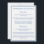 Hanoukka Blessings Hebrew Anglais Guide Cartes<br><div class="desc">Ces cartes présentent les trois bénédictions d'Hanoukka, écrites en hébreu, hébreu romanisé et anglais. Texte bleu foncé sur un arrière - plan blanc cravate les cartes au thème de la saison. Vous pouvez modifier le texte au besoin. Pour plus de fournitures Hanoukka utiles, visitez mon magasin : Zazzle.com/Shayna_Punim ✡ Pour...</div>