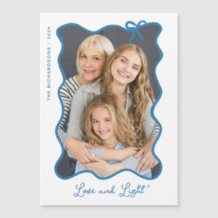 Hanoukka Bow   Carte Hanoukka photo bleu et blanc