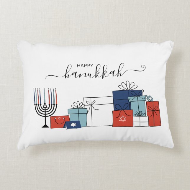 Hanoukka Cadeaux et Menorah Coussin d'acces de vac (Devant)