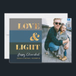Hanoukka Chanukah Gold Love & Light Photo<br><div class="desc">Notre carte Hanoukka / Chanukah Gold Love & Light Holiday est un moyen élégant et élégant de partager vos souhaits Hanoukka / Chanukah avec vos amis, votre famille et vos clients! Avec espace pour vous de personnaliser avec votre nom et votre photo. Enquêtes? envoyez-nous un message ou envoyez un courriel...</div>