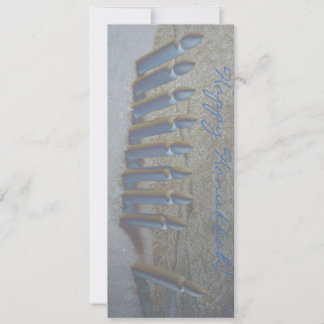 Hanoukka dans la neige! carte plate sur papier mét