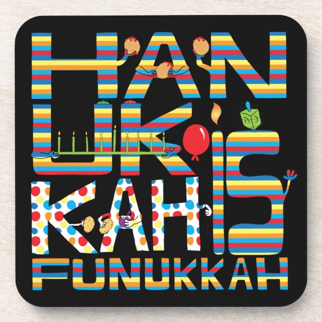 Hanoukka Dessous de verre Hanoukka est Funukkah St (Devant)