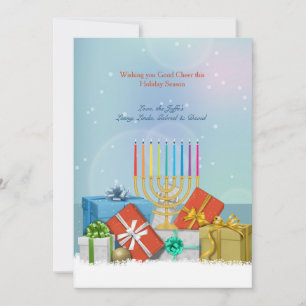 Hanoukka et carte de vacances de Noël