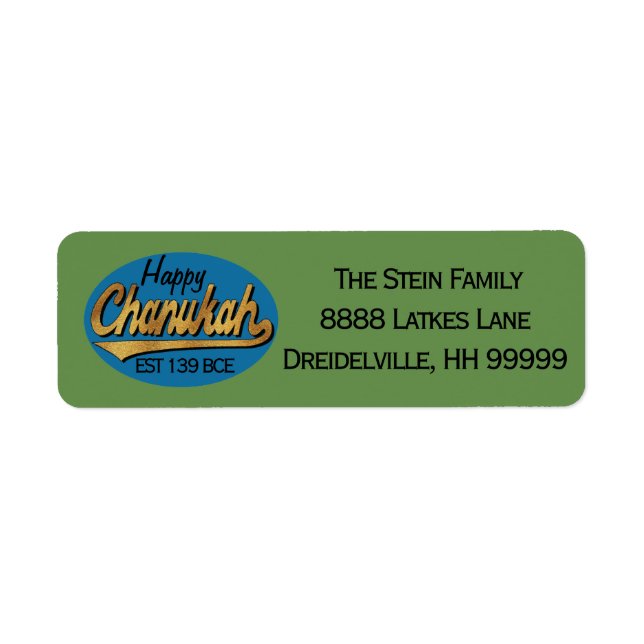 Hanoukka Étiquettes de retour "Retro Happy Chanuka (Devant)
