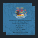 Hanoukka Menorah avec invitation à bougies<br><div class="desc">Hanoukka Menorah avec Invitation aux bougies. Une invitation accueillante à votre fête Hanoukka.</div>