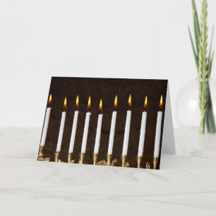 Hanoukka Menorah avec la carte Burning Candles