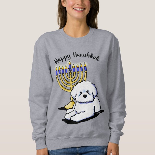 Hanoukka Menorah Bichon Sweatshirt (Devant)