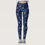 Hanoukka Menorah Blue Star de David Leggings<br><div class="desc">Hanoukka Menorah,  bleu,  étoile de David,  juif,  leggings motifs.</div>
