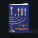 "Hanoukka Menorah." Carte de voeux<br><div class="desc">"Hanoukka Menorah." est une peinture numérique réalisée sur Photoshop d'une Hanoukka Menorah avec des bougies allumées pour la troisième nuit. J'espère que vous en apprécierez. Merci,  Corbie Eva Crouse</div>
