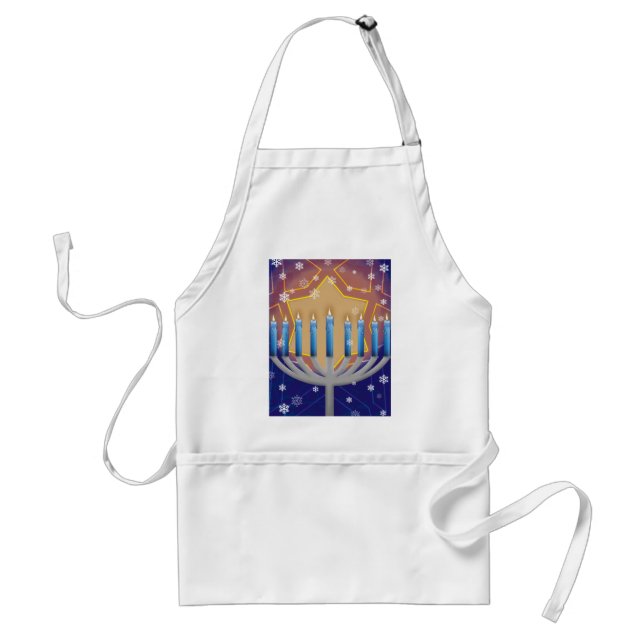 Hanoukka Menorah et tablier de cuisine de fenêtre (Devant)