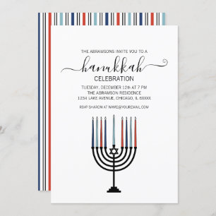 Hanoukka Menorah Fête Invitation