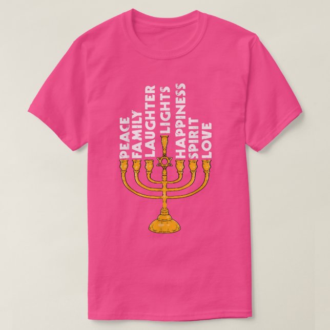 Hanoukka Menorah Lights T-shirt famille (Design devant)