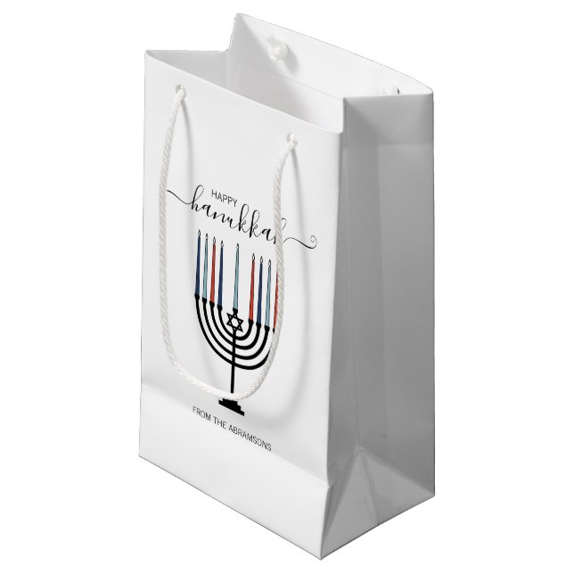 Hanoukka Menorah - Sac cadeau de vacances (Devant Angle)