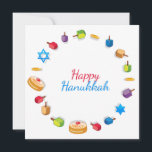 Hanoukka moderne heureux Dreidel Star Sufganiyah<br><div class="desc">Ce design de vacances présente le texte "Happy Hanoukka" dans la typographie moderne rouge et bleu entourée de dreidels,  pièces d'or,  étoiles et sufganiyah. #hanoukka #chanukah #vacances #saisonnière #fête #moderne #dreidel #star #pièce #or #starofdavid #design #cartes de graphiste #voeux #cartes de voeux #cartes de voeux #papier à lettres</div>