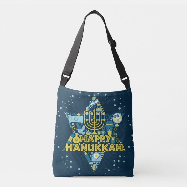 Hanoukka Sac fourre-tout avec Star of David et Men (Devant)