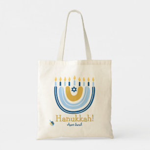 HANOUKKA Stars Menorah Dreidel Sac fourre-tout