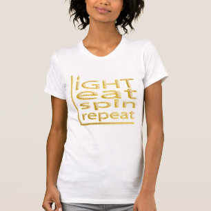 Hanoukka TShirt "LIGHT EAT SPIN REPEAT" Or