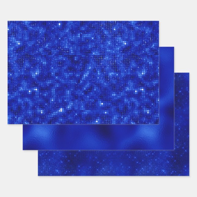 Hanukka en papier d'aluminium bleu royal élégant (Lot)