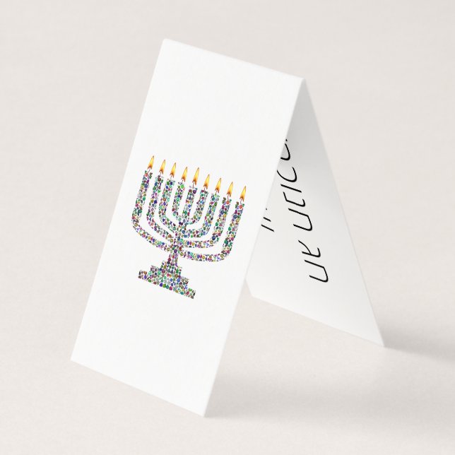 Hanukkiah avec Gemstones longish Hanoukka Card (Front)