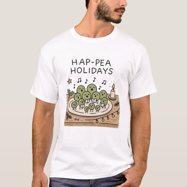 Hap-pea Vacances - T-Shirt drôle de Noël avec un j (Devant)