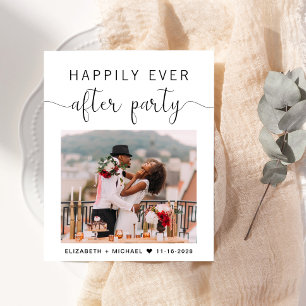 Happily Ever After Photo Wedding Reception Invite