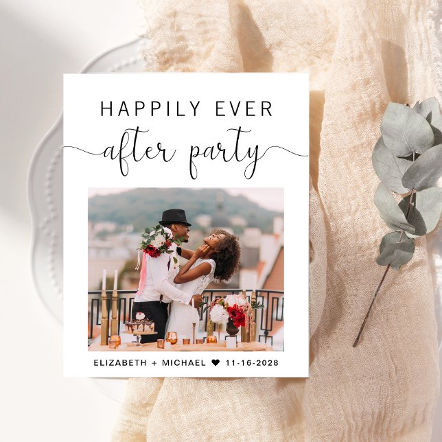 Happily Ever After Photo Wedding Reception Invite (Your love story deserves a grand celebration!)